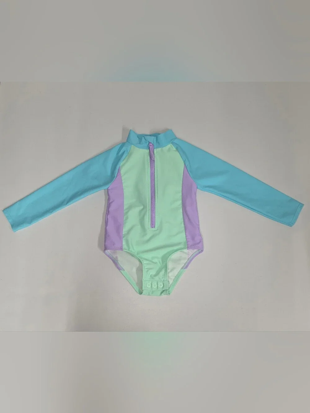 The Children's Place Pastel Mint, Lavender & Aqua Long-Sleeve One-Piece Swimsuit